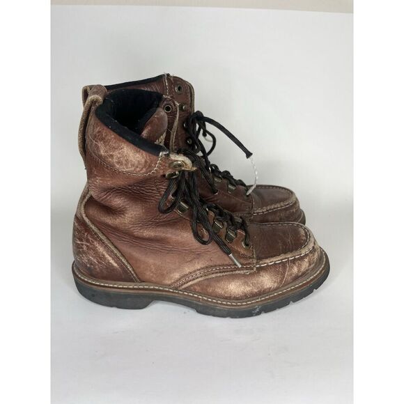 carolina boots Women Size 7 Brown Leather Lace Up - Picture 1 of 16